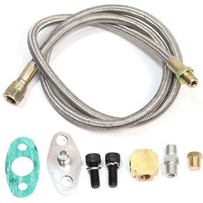 LTI 36" Universal Turbo Oil Feed Line Kit for T3 T4 T3/T4 T04E T60 T61 T66 T70 1/8 NPT -4AN