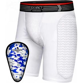 Exxact Sports Mens Baseball Sliding Shorts with Soft Athletic Cup, Breathable Padded Compression Shorts for Baseball Softball