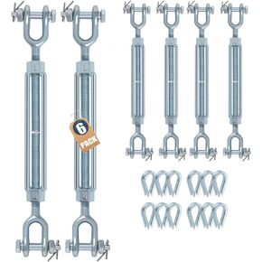 خطاف وصلة ربط المقطورة، 1/2 "M12 الفك والفك الفولاذي المجلفن بالغمس الساخن 2200 رطل حبل سلك كابل التوتر وحبل الأسلاك الكشتبانات مجموعة لأشرعة الظل، ملحقات العريشة كابل خط الرمز البريدي in Kuwait