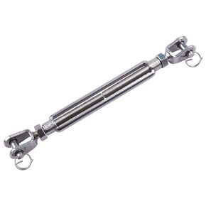 3/8 Inch M10 Jaw & Jaw Turnbuckle for Cable Rope Tension, 304 Stainless Steel, 1200 lbs Load (2PCS)