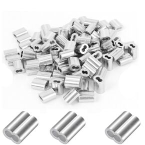 200 Pcs Aluminum Crimping Loop Sleeve 3/32",Cable Crimp Ferrules for Wire Rope and Cable (3/32''(2.5mm)-200pcs)