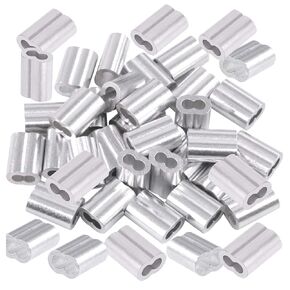 Swpeet 200Pcs 3/32" - 2.5mm Aluminum Crimping Loop Sleeve for Wire Rope and Cable or Anything Else Require Strong Cable