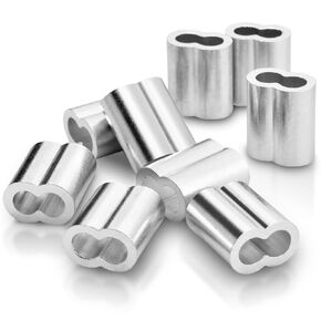 250Pcs 1/16"Cable Crimp Sleeves, Aluminum Wire Rope Crimping Loop Sleeve. Cable Ferrules for Cable and Wire Rope Crimp Double Barrel Crimp Sleeves (M1.5-1/16")