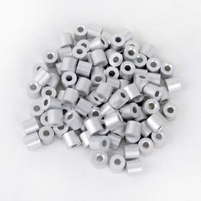 Wire Rope Stop Sleeve, for Wire Rope Dia. 1/16", Aluminum Alloy, PK 100