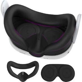Face Cushion Cover for Oculus Quest 3 Face Pad with Lens Covers Protectors Washable VR Silicone Covers for Meta Quest 3 Accessories
