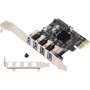 USB 3.0 PCI Express Expansion Card,PH64 2U/4U VL805 Chip 5Gbps Transmission 4 Port USB Expansion Card for Windows