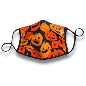 جاكس ماسك® | قناع وجه من القماش من طبقتين من Jack-O'-Lanterns | قرع الهالوين أسود/برتقالي | "مجموعة جاكس أولانترن" in Kuwait