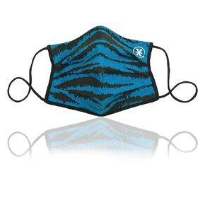 JaxMask® | ECD Teal Blue Zebra Tiger Stripe Pleated Cloth Face Mask | 2 Layer Washable & Reusable With Nose Wire Mouth Covering | ‘RareDisease Collection’