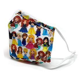 Kawaii Princess Ariel Jasmine Elsa ADULT Face Mask for Big Kid Teens Women