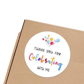 "Party-Time Thank You" Stickers - Vibrant Celebration Labels for Sharing Joy and Gratitude - Set of 120