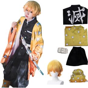 Kochou Shinobu Cosplay Tanjiro Anime Outfits Giyuu Tomioka Costumes for Halloween Demon Adults Outfit Set with Wig