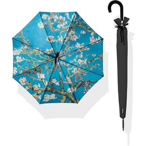 Van Gogh Long Stick Umbrella for rain Strong Windproof Waterproof Large Umbrellas Automatic Open Double Canopy Layer Star Night