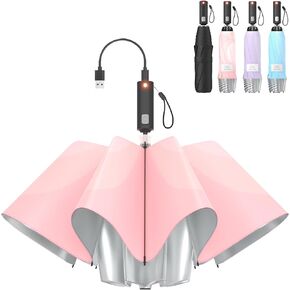RUMBRELLA UV Protection Inverted Umbrella - Easy Auto Close Open Retractable Shaft, Smart Folding Reverse Umbrella for Rain Perfect Car Umbrella for Men Women Elderly and Pregnant Women