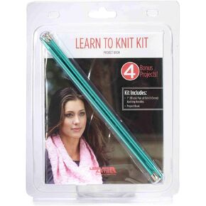 Leisure Arts Learn To Knit Kit Book, Assorted