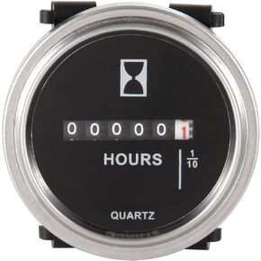 Runleader Mechanical Hour Meter,DC 6V to 80V,Accumulate TOT Hours for Lawn Mower Tractor Generator Golf cart Scrubber Marine ATV Motor Compressor and Other Powered Equipment (DC 6V-80V)