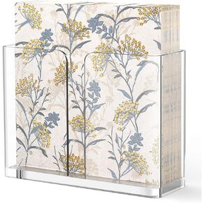 Napkin Holder, Clear Acrylic Napkin Dispenser for Disposable Hand Towels, Bathroom Vanity Organizer Tray Guest Paper Towels Holder Lucite Tray for Bathroom, Business, Restaurant, Hotel