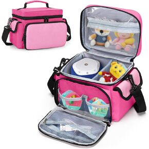 حقيبة تخزين LoDrid متوافقة مع مشغل الصوت Storypod مع مقبض وحزام كتف، وحقيبة حمل مع جيوب احترافية لشخصيات الصوت والملحقات، باللون الوردي (تصميم حاصل على براءة اختراع) in Kuwait