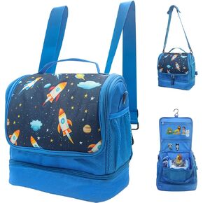 Carrying Case for Toniebox,Backpack Bag for Toniebox Starter Set , Tonie Figures ,Headphones and Charging Station, Portable Storage Bag with Shoulder Strap and Handle Bar, Hanging Storage (Blue)