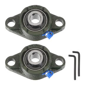 2pcs UCFL202-10 Pillow Block Bearing 5/8" Bore Cast Iron Base Chrome Steel Mounted Ball Bearings Self Alignment with Hex Key Wrench