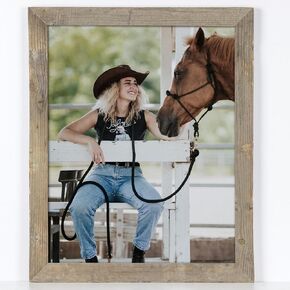 5x7 Picture Frame, Reclaimed Barnwood Picture Frame 5 x 7 for Tabletop and Wall Mounting, 5"x7" Farmhouse Photo Frame with Tempered Real Glass, Distressed Wooden Frame for Wall Decor