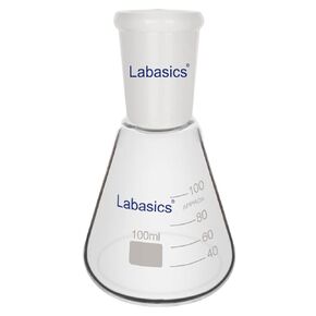 Glass 24/40 Erlenmeyer Flask, Borosilicate Glass Heavy Wall Flask with 24/40 Standard Taper Outer Joint, 250 ml