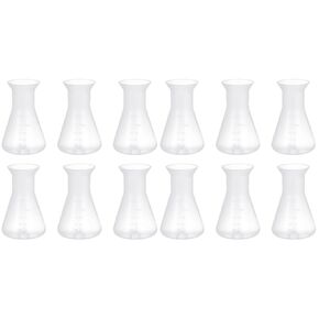 Plastic Erlenmeyer Flask, 50ml Clear Conical Flasks with Narrow Mouth Flask Beakers Erlenmeyer with Printed Graduation for Laboratory School Educational Supplies