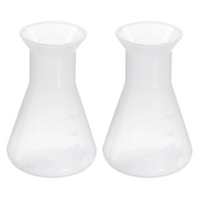 PATIKIL 250ml Plastic Erlenmeyer Flask, 2 Pack Wide Mouth Conical Flask for Laboratory, Clear