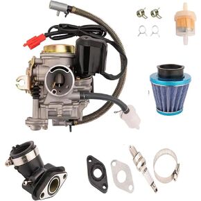 GY6 50CC 49CC 80CCarburetor for 4 Stroke Scooter Moped 139QMA 139QMB Taotao Kymco Scooter Moped PD18J Carb Engine with Intake Manifold Air Filter kit