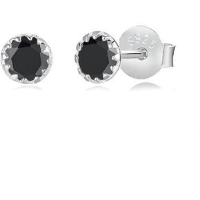Birthstone Earrings for Women 925 Sterling Silver Cute Simple Birth Stone Stud Earrings for Girls Her Wife Jewelry Mothers Day Birthday Gifts
