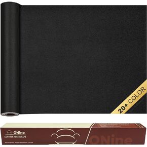 ONine Leather Repair Patch，Self-Adhesive Couch Patch，Multicolor Available Scratch Leather 8X11 Inch Peel and Stick for Sofas, Car Seats Hand Bags Jackets(Ink Black)