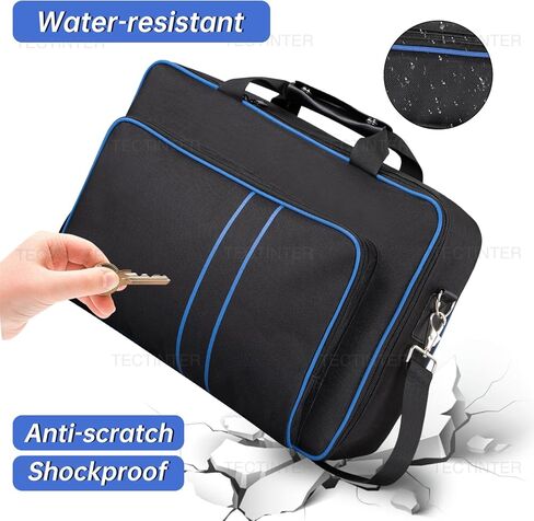 حقيبة حمل TECTINTER لحقيبة سفر PS5 - غطاء غبار لجهاز PS5 حقيبة واقية مناسبة لوحدة تحكم PS5 القرص/الإصدار الرقمي وأجهزة التحكم وبطاقات الألعاب وسماعات الألعاب وغيرها من الملحقات in Kuwait