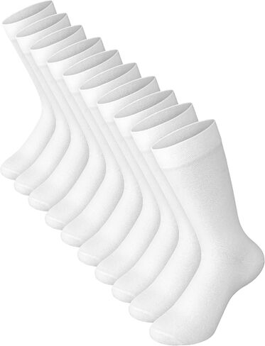 10 أزواج من الجوارب النسائية الناعمة المصنوعة من القطن، جوارب مريحة تسمح بالتهوية، جورب منتصف الساق للحمل وكبار السن in Kuwait