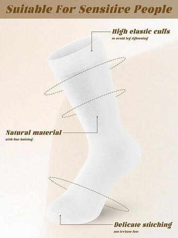 10 أزواج من الجوارب النسائية الناعمة المصنوعة من القطن، جوارب مريحة تسمح بالتهوية، جورب منتصف الساق للحمل وكبار السن in Kuwait