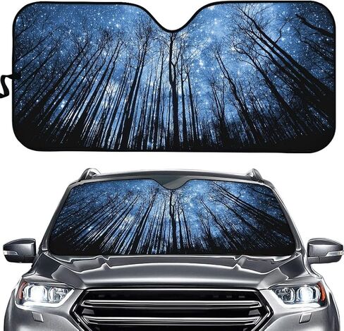 Blue Butterfly Auto Windshield Cover Rectangle Foldable Car Window Sunshade Windshield Visor with Design in Saudi Arabia