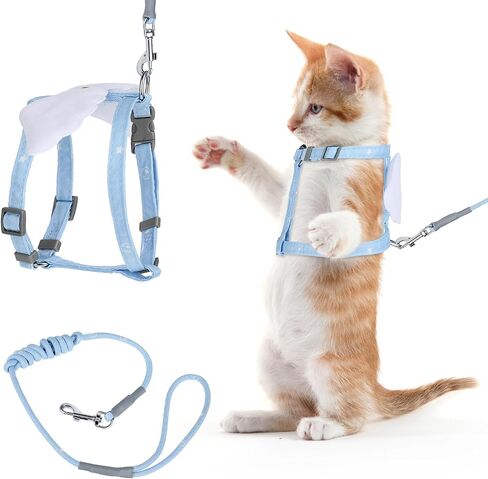 TIESOME Cat Harness and Leash Set, Adjustable Gradient Kitten Harness Escape Proof Harness with Leash for Kitty Outdoor Walking (Gradient Purple) in Saudi Arabia