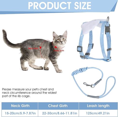 TIESOME Cat Harness and Leash Set, Adjustable Gradient Kitten Harness Escape Proof Harness with Leash for Kitty Outdoor Walking (Gradient Purple) in Saudi Arabia