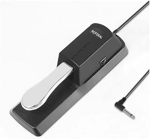 Sustain Pedal for Keyboard - ROFERAL Piano Foot Pedal with Polarity Switch for All Brands Electronic Keyboards, 1/4"(6.35mm) With 63-inch Cable Input Plug in Saudi Arabia