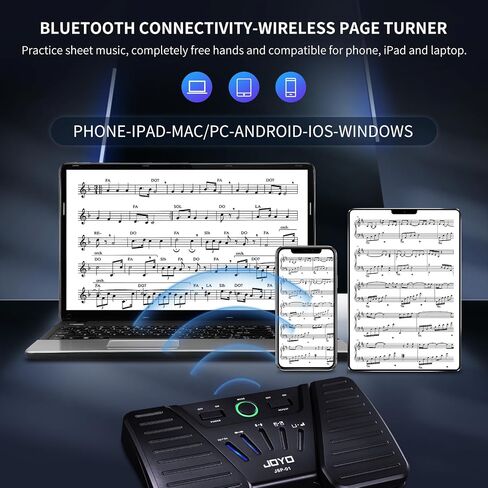 JOYO Bluetooth Page Turner Pedal Rechargeable Foot Pedal Wireless Music Page Turner Pedal for Phones Ipad Tablets Anti Skid (SP-01) in Saudi Arabia