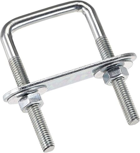 uxcell Square U-Bolts 3/4"(20mm) Inner Width Carbon Steel M6 with Nuts, Frame Plate, Round Washers 4 Set in Saudi Arabia