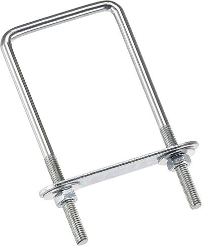 uxcell Square U-Bolts 3/4"(20mm) Inner Width Carbon Steel M6 with Nuts, Frame Plate, Round Washers 4 Set in Saudi Arabia