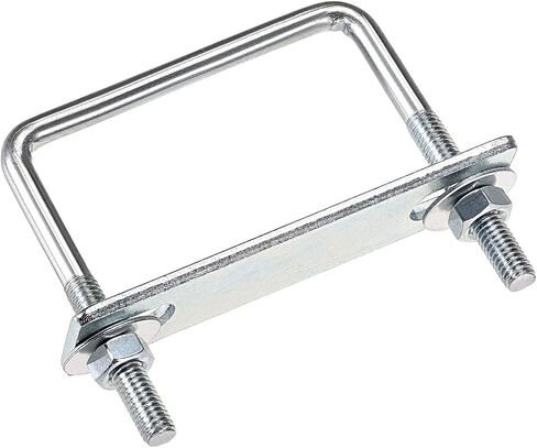 uxcell Square U-Bolts 3/4"(20mm) Inner Width Carbon Steel M6 with Nuts, Frame Plate, Round Washers 4 Set in Saudi Arabia