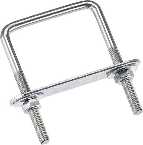 uxcell Square U-Bolts 3/4"(20mm) Inner Width Carbon Steel M6 with Nuts, Frame Plate, Round Washers 4 Set in Saudi Arabia