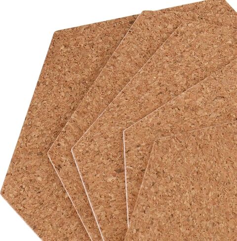 200 Pieces Hexagon Self-Adhesive Cork Coasters, 4 x 4 Inches Sticky Cork Coasters, Mini Wall Cork Tiles, Cork Backing Sheets for Cork Coasters and DIY Crafts Supplies(Natural) in Saudi Arabia