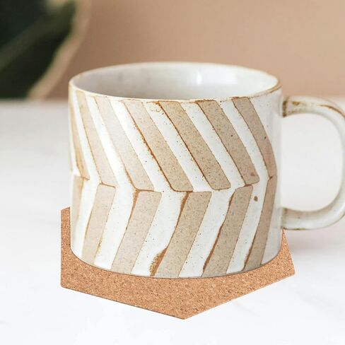 200 Pieces Hexagon Self-Adhesive Cork Coasters, 4 x 4 Inches Sticky Cork Coasters, Mini Wall Cork Tiles, Cork Backing Sheets for Cork Coasters and DIY Crafts Supplies(Natural) in Saudi Arabia