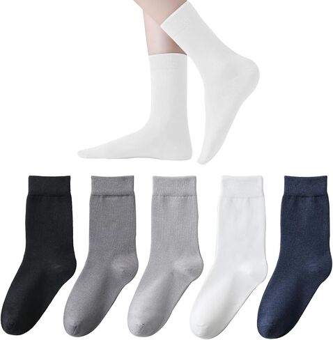Womens Bamboo Seamless Socks Thin Dress Crew Socks Soft Lightweight socks in Saudi Arabia