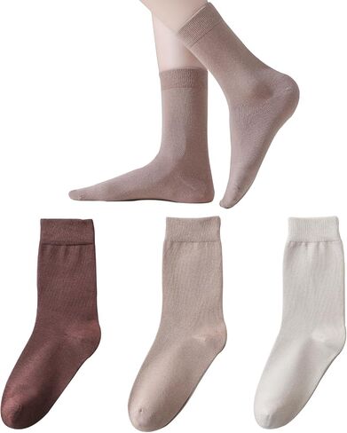 Womens Bamboo Seamless Socks Thin Dress Crew Socks Soft Lightweight socks in Saudi Arabia