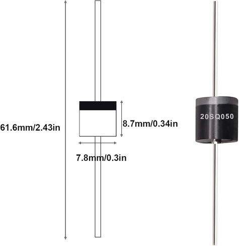 Tnisesm 20 Pcs 20SQ045 20A 45V Schottky Blocking Diode, Rectifiers Diode,Diode Axial Kit for Solar Panel in Saudi Arabia