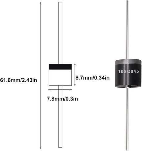 Tnisesm 20 Pcs 20SQ045 20A 45V Schottky Blocking Diode, Rectifiers Diode,Diode Axial Kit for Solar Panel in Saudi Arabia