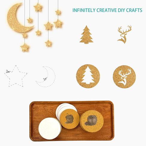 100 Pack Self-Adhesive Cork Round 3.75" Backing Sheets with Adhesive Backing Cork ， for DIY Crafts、Drawing Board, Festive Hand-Cut Paper， Bottom Protection for Various Types of Coasters in Saudi Arabia