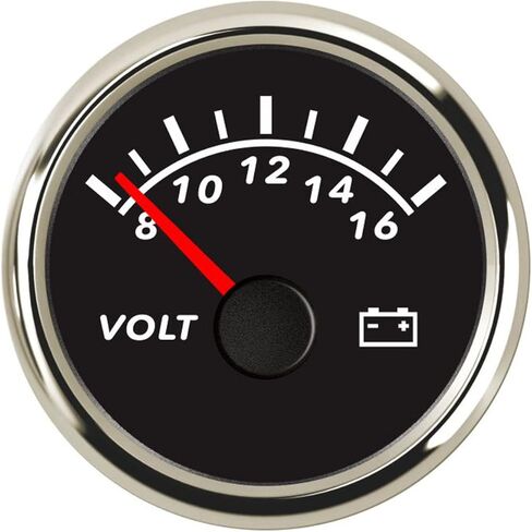 Digital Voltmeter Universal Voltage Meter Volt Gauge for Motorcycle Marine Boat Car Truck 8-16V 52mm Waterproof with Red Backlight in Saudi Arabia
